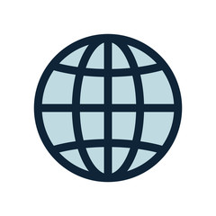 Globe, planet icon, sign. Internet, global sphere