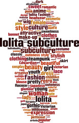 Obraz premium Lolita subculture word cloud