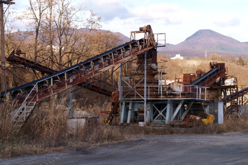 Fototapeta premium Big equipment of crushed stone factory