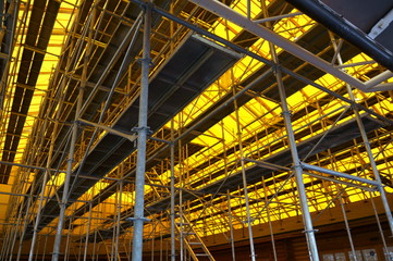 Iron pipe scaffolding for construction