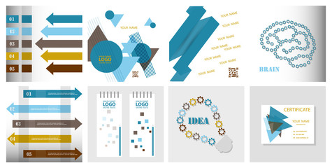 Modern strips infographics x options banner for business processes, workflow, diagram, flowcharts