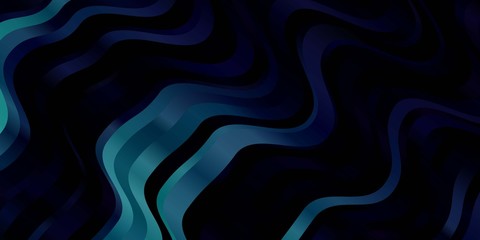 Dark Blue, Green vector template with curved lines. Colorful illustration, which consists of curves. Pattern for booklets, leaflets.