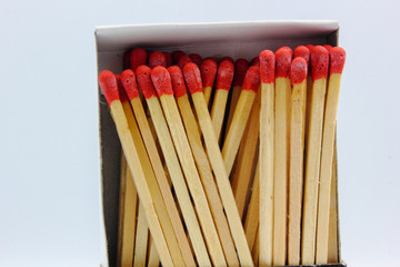 matches on white background