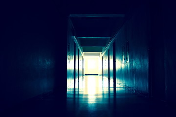 Light at the end of the tunnel. The path to the afterlife. The life after death. Creepy long dark...