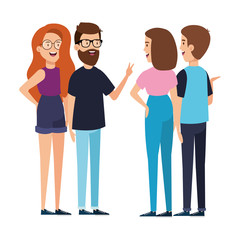 Fototapeta premium group of young people characters vector illustration design