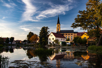 Obraz premium view at the village Bärnsdorf in saxony