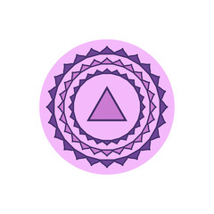 Sahasrara.Crown chakra.Seventh Chakra symbol of human. Vector illustration isolated on white background