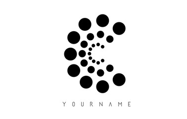 C Black Dotted Letter Logo.