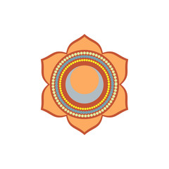 Swadhisthana.Sacral Chakra. The symbol of the second human chakra.Vector illustration isolated on white background.