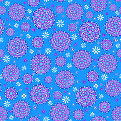 Seamless ornamental oriental pattern. Repeating geometric tiles with mandala. Vector laced decorative background with floral and geometric ornament. Indian or Arabic motive. Boho festival style