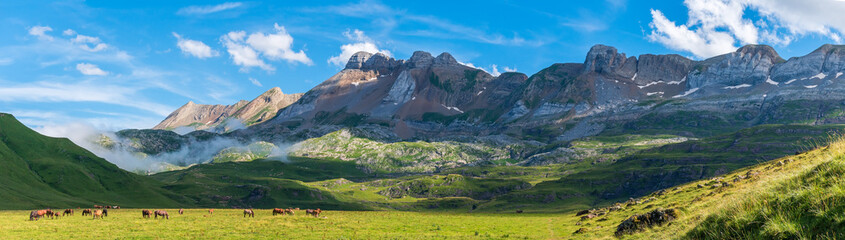 A panoramic view of the valley of Aguas Tuertas, in Huesca, Spain