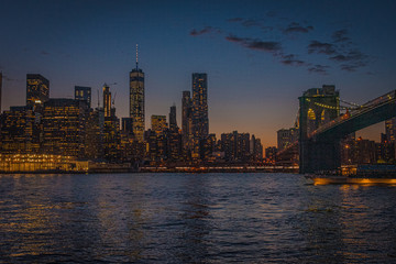 Fototapeta na wymiar From DownTown New York City during sunset