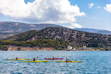 kayaks on the beach