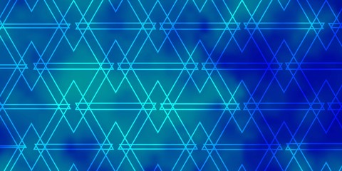 Light BLUE vector texture with triangular style. Decorative design in abstract style with triangles. Pattern for booklets, leaflets