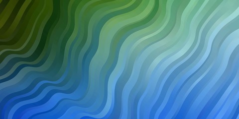 Fototapeta premium Light Blue, Green vector background with wry lines. Gradient illustration in simple style with bows. Pattern for ads, commercials.