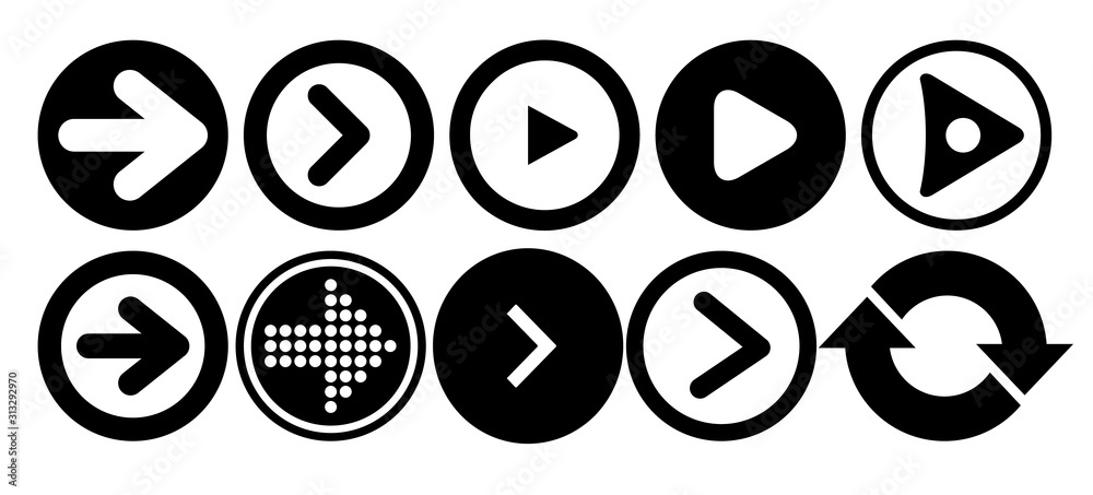 Aufkleber round arrows set . arrow vector collection. modern simple arrows. vector illustration