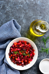 Beet salad in bowl