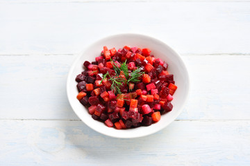 Beet salad in bowl