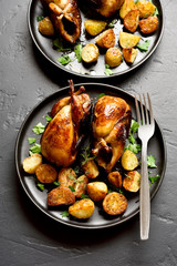 Tasty grilled quails