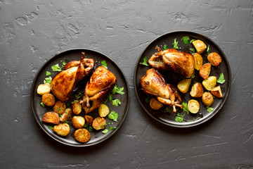 Tasty grilled quails