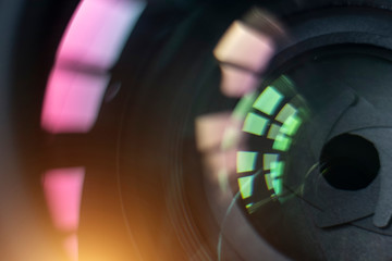 Camera lens, photography lens close up. Photography background