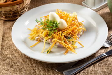 Salad traditional for russian cuisine
