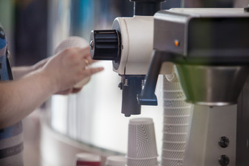 The process of making coffee in a coffee machine
