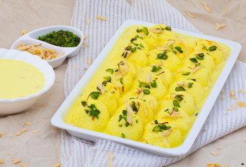 Indian Traditional Special Dessert Ras Malai Also Know as Rasmalai or Rossomalai