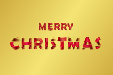 Merry Christmas Typography with Wrapped Ribbon Style.
