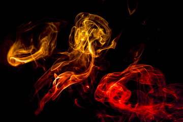 Fototapeta premium Colored smoke on black background