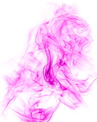 Purple smoke on white background