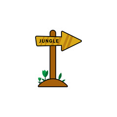 Arrow to the jungle. Design template vector