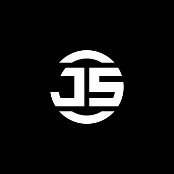 JS logo monogram isolated on circle element design template