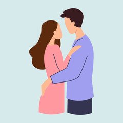 Obraz premium Couple in love. Valentines day. Vector illustration.
