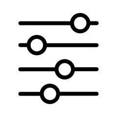 Adjustment icon. Balance button. Multimedia correction character settings. Setting icon. Vector illustration.