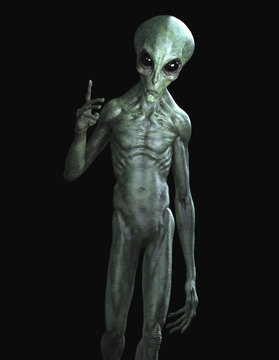 alien or extraterrestrial portrait - isolated