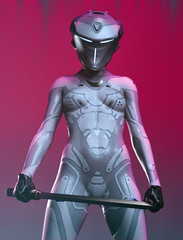 futuristic sci fi woman character 