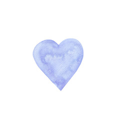 watercolor blue heart isolated on a white background. Element