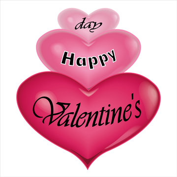 Happy Valentines day. Love. Heart on pink background . vector.