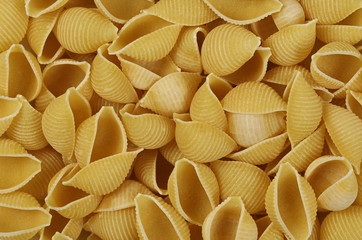 Conchiglie grandi pasta background and texture 