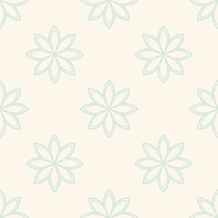 Fantasy seamless pattern with ornamental mandala. Abstract round doodle flower background. Floral geometric circle. Vector illustration.  