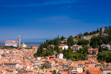 Fototapeta premium View at the town of Piran, Piran, Slovenia, Europe