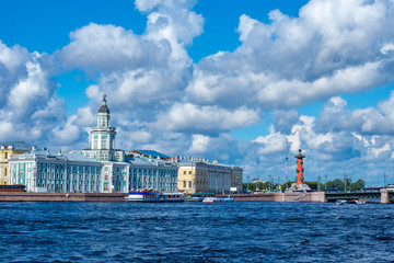 Saint Petersburg. Russia. Kuntskamera. Raster Colons. Sights of St. Petersburg are in a row. Canals of Petersburg. Neva on a summer day. Cities of Russia. Guide to the city. Russia europe.