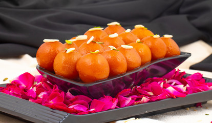 Indian Popular Dessert Gulab Jamun Also know as kala Jamun or Kalajam is a Soft Delicious Berry Sized Balls Made of Milk Solids