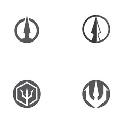 Set Trident Logo Template vector icon