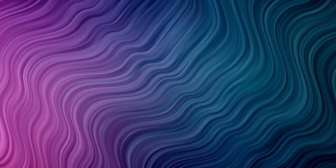 Light Blue, Red vector pattern with curves. Colorful abstract illustration with gradient curves. Template for cellphones.