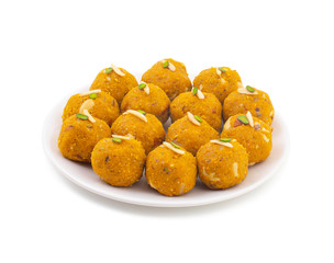 Indian Traditional Winter Sweet Food Methi Laddu Also Know as Methi Ke Laddu or Fenugreek Laddu Made From Fenugreek Seeds, Ginger, Saunf And Jaggery