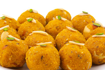 Indian Traditional Winter Sweet Food Methi Laddu Also Know as Methi Ke Laddu or Fenugreek Laddu Made From Fenugreek Seeds, Ginger, Saunf And Jaggery