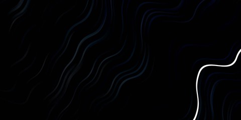 Dark BLUE vector pattern with curved lines. Illustration in abstract style with gradient curved.  Pattern for booklets, leaflets.