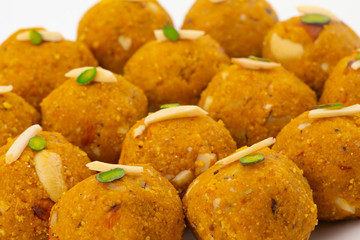 Indian Traditional Winter Sweet Food Methi Laddu Also Know as Methi Ke Laddu or Fenugreek Laddu Made From Fenugreek Seeds, Ginger, Saunf And Jaggery